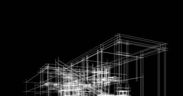 房子概念剪影3D — 图库照片