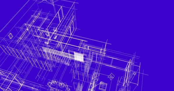 Architektonické Kreslení Ilustrace Stavby Domů — Stock fotografie