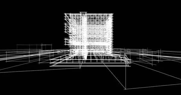 Rysunki Architektoniczne Ilustracja Ilustracja — Zdjęcie stockowe