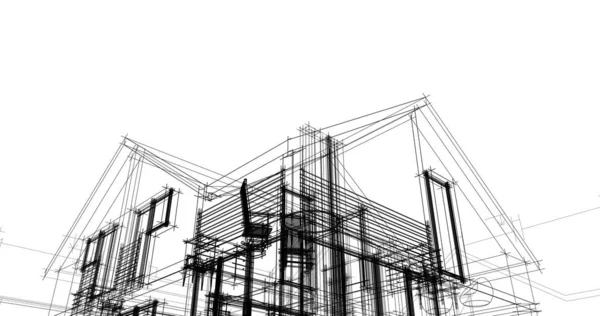 住宅建設建築デッサン イラスト — ストック写真