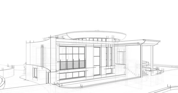 Архитектурное Построение Иллюстрации Фоне — стоковое фото