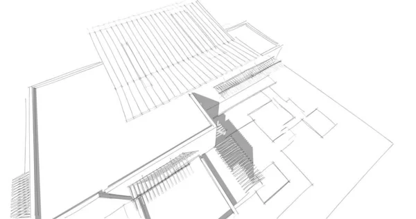 Эскиз Концепции Дома Иллюстрация — стоковое фото