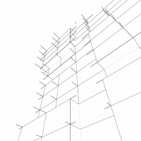 房子大厦建筑图画3D — 图库照片