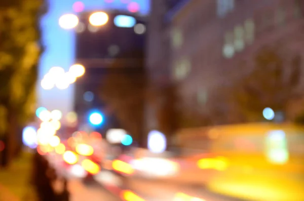 Città Notte Con Auto Movimento Luce Offuscata Strada Trafficata — Foto Stock