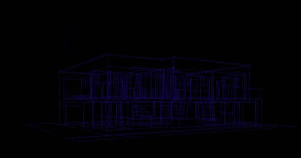 Rysunek Architektoniczne Budownictwo Mieszkaniowe — Zdjęcie stockowe