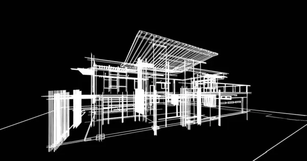 Эскиз Концепции Дома Иллюстрация — стоковое фото