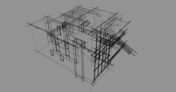 Ескіз Концепції Будинку Ілюстрація — стокове фото