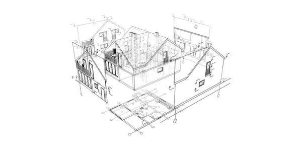 建築図面 イラスト イラスト — ストック写真