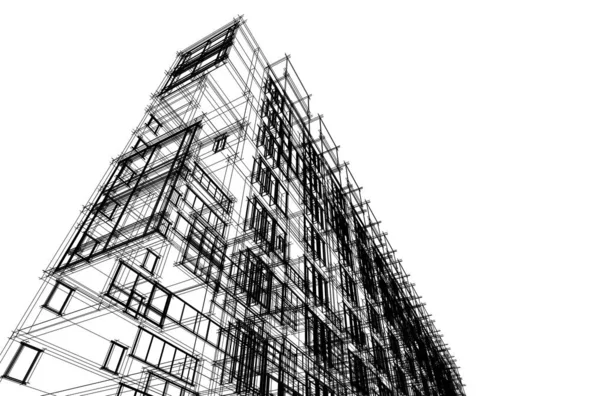 mimari çizimleri 3B illüstrasyon - illüstrasyon