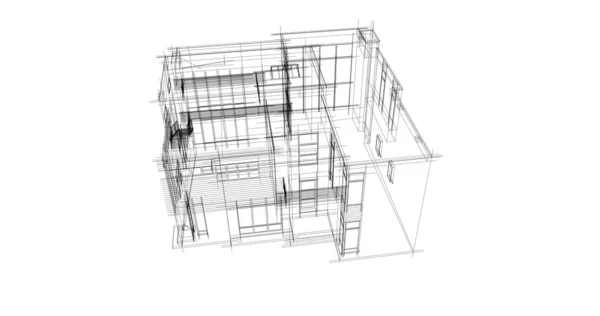 Arquitectura Edificio Ilustración Sobre Fondo —  Fotos de Stock