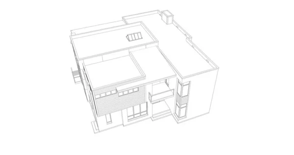 Архитектурное Построение Иллюстрации Фоне — стоковое фото