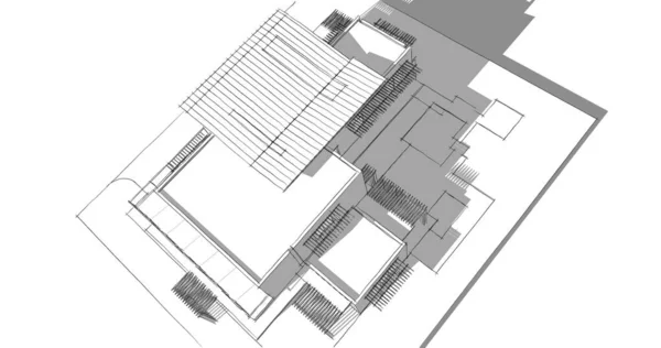 Ескіз Концепції Будинку Ілюстрація — стокове фото
