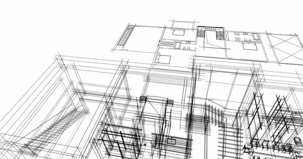 Ескіз Концепції Будинку Ілюстрація — стокове фото