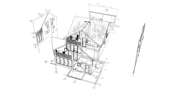 Dessins Architecturaux Illustration Illustration — Photo