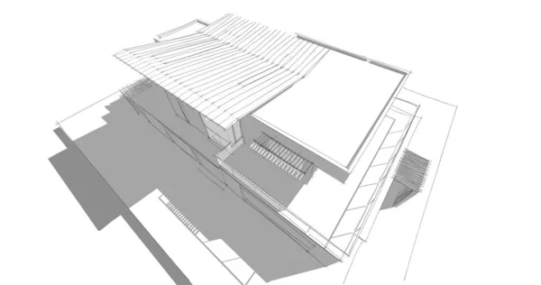 Эскиз Концепции Дома Иллюстрация — стоковое фото