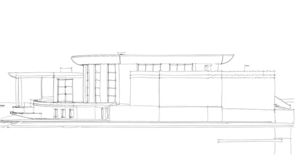 Эскиз Концепции Дома Иллюстрация — стоковое фото