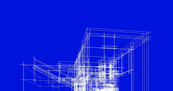 房子概念剪影3D — 图库照片