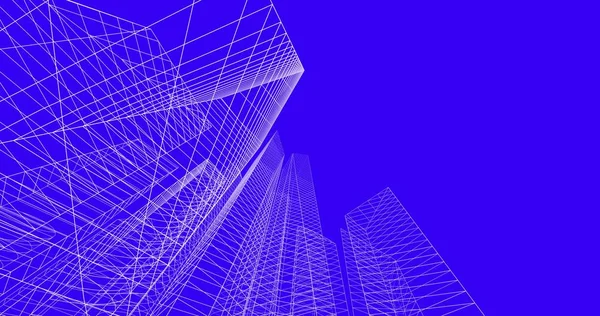 şehir mimarisi ve binalar 3D çizimi 