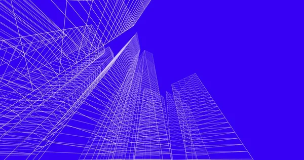 şehir mimarisi ve binalar 3D çizimi 