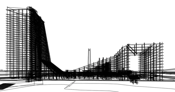 Rysunek Architektoniczne Budownictwo Mieszkaniowe — Zdjęcie stockowe