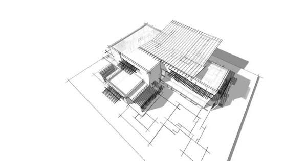Эскиз Концепции Дома Иллюстрация — стоковое фото