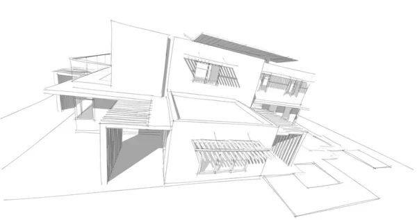 House Concept Sketch Illustration — Stock Photo, Image