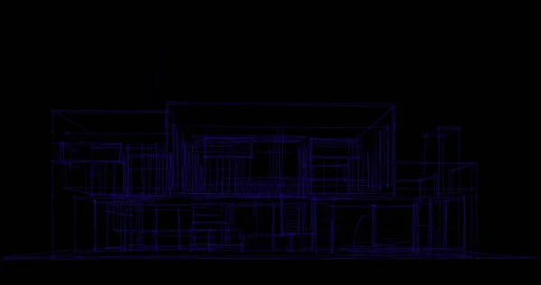 Rysunek Architektoniczne Budownictwo Mieszkaniowe — Zdjęcie stockowe