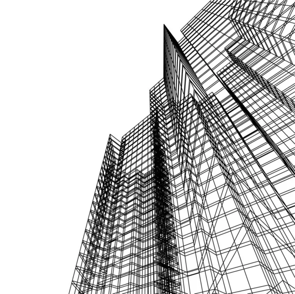 Futuristische Stad Wolkenkrabbers Achtergrond — Stockfoto