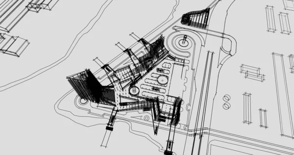 Illustrazione Dell Architettura Dell Edilizia Della Città — Foto Stock