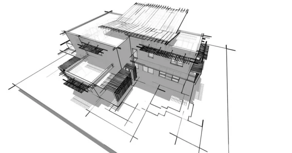 Эскиз Концепции Дома Иллюстрация — стоковое фото