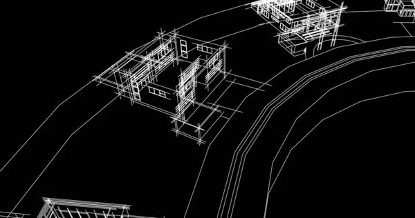 都市建築や建物の イラストレーション — ストック写真