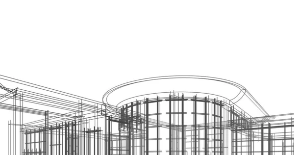 Architektura Budynek Ilustracja Tle — Zdjęcie stockowe