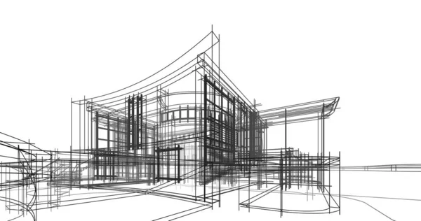 Architecture Bâtiment Illustration Sur Fond — Photo