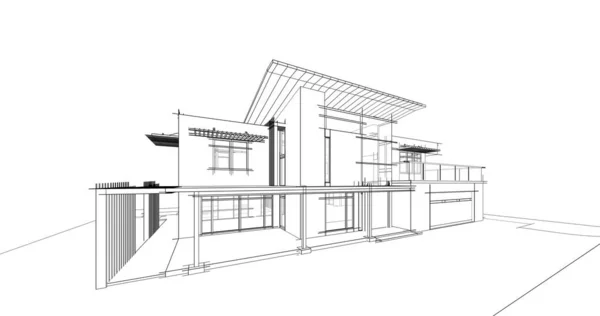 Эскиз Концепции Дома Иллюстрация — стоковое фото