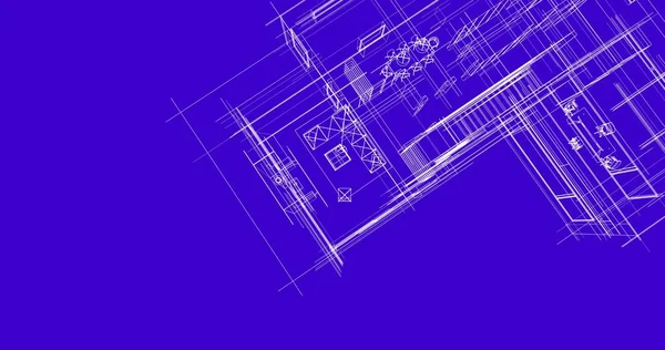 房子大厦建筑图画3D — 图库照片