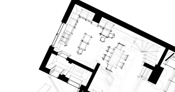 Эскиз Концепции Дома Иллюстрация — стоковое фото