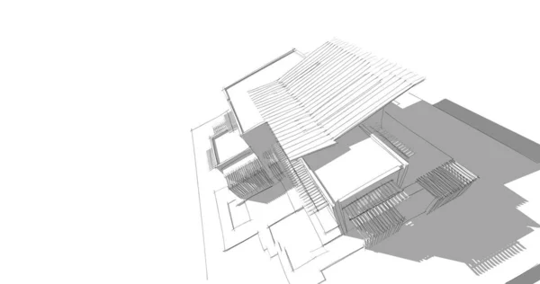 Эскиз Концепции Дома Иллюстрация — стоковое фото