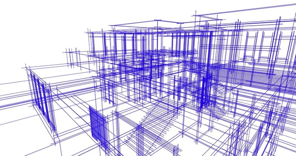 房子概念剪影3D — 图库照片