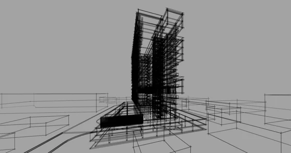 Illustrazione Dell Architettura Degli Edifici Della Città — Foto Stock