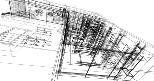 Эскиз Концепции Дома Иллюстрация — стоковое фото