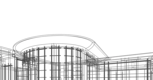 Архитектурное Построение Иллюстрации Фоне — стоковое фото