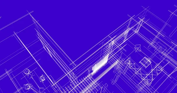 Rysunek Architektoniczne Budownictwo Mieszkaniowe — Zdjęcie stockowe