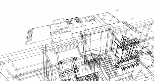 Эскиз Концепции Дома Иллюстрация — стоковое фото