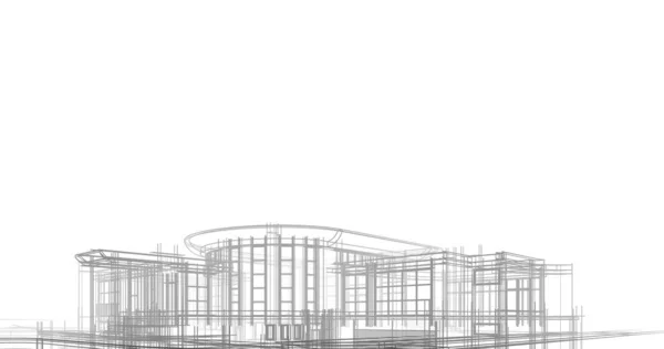 Architektur Gebäude Illustration Auf Hintergrund — Stockfoto