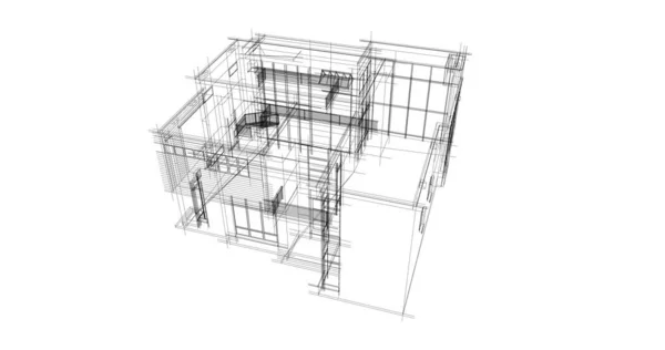 建筑3D背景图 — 图库照片