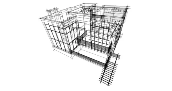 Ескіз Концепції Будинку Ілюстрація — стокове фото