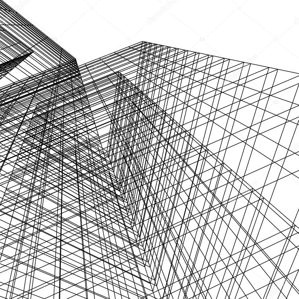 architecture building 3d illustration 