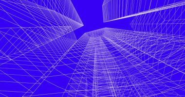 şehir mimarisi ve binalar 3D çizimi 