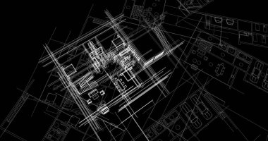 mimari çizimleri 3B illüstrasyon - illüstrasyon