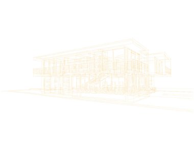 mimari çizimleri 3B illüstrasyon - illüstrasyon